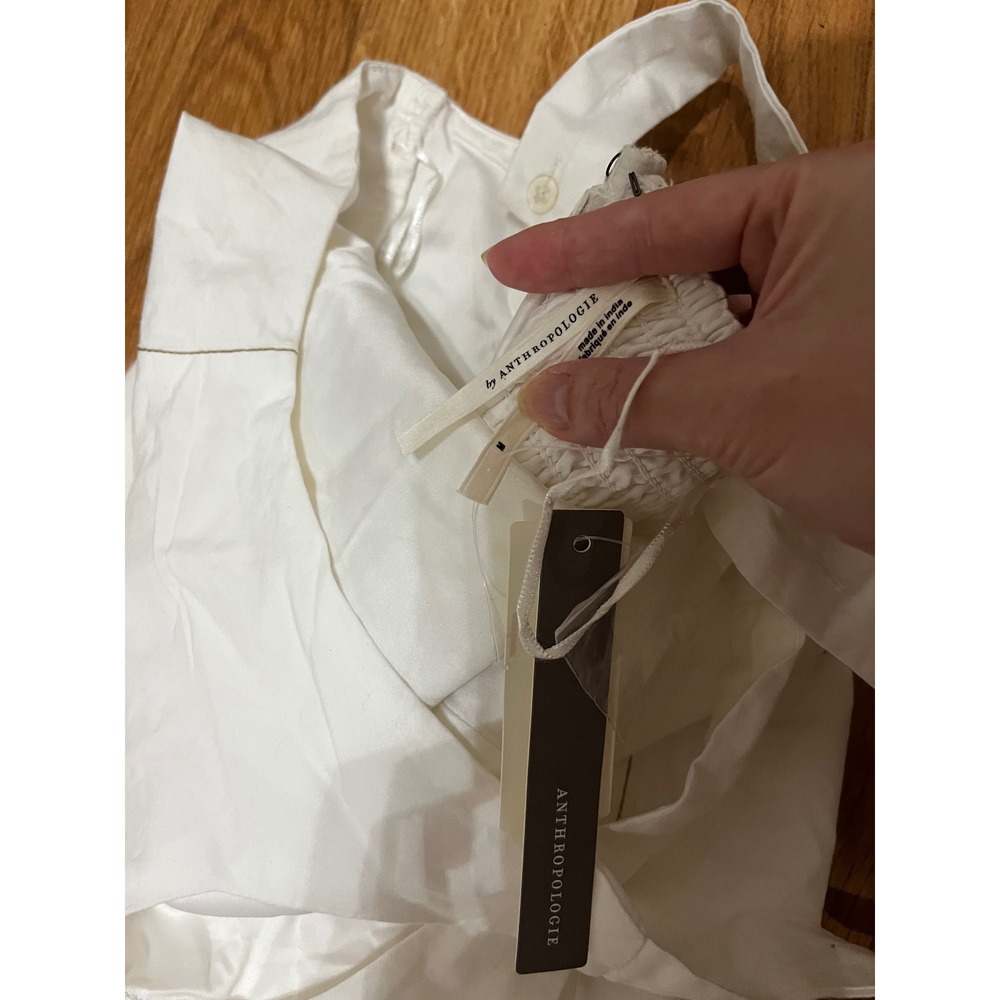 NWT Anthropologie The Kenzie Drop-Waist Midi Dress White Medium - Picture 7 of 9
